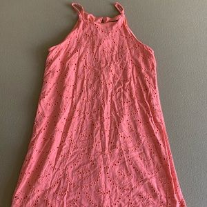 Peach eyelet summer dress